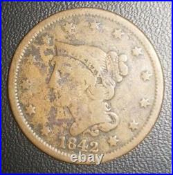 Ancient 1842 Braided Liberty Head Large Cent
