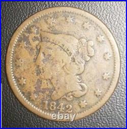 Ancient 1842 Liberty Braided Hair Large Cent Impeccable