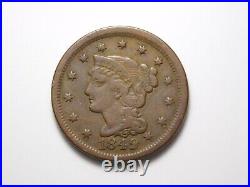 Gold Rush Era Old Us Coin 1849 Braided Hair Large Cent