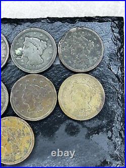 Lot of (7) Different Date US Large cents. 1843-1856. Dates In Description. N. R