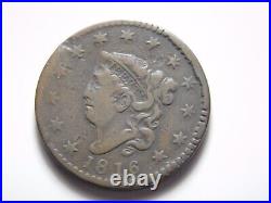 Old Us Coin 1816 Coronet Head Rotated Die Error Large Cent