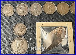 Unique Vintage Canada Coin Lot Small Large Cent Penny Colonial Token Elongated